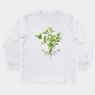 mint plant yoga Kids Long Sleeve T-Shirt